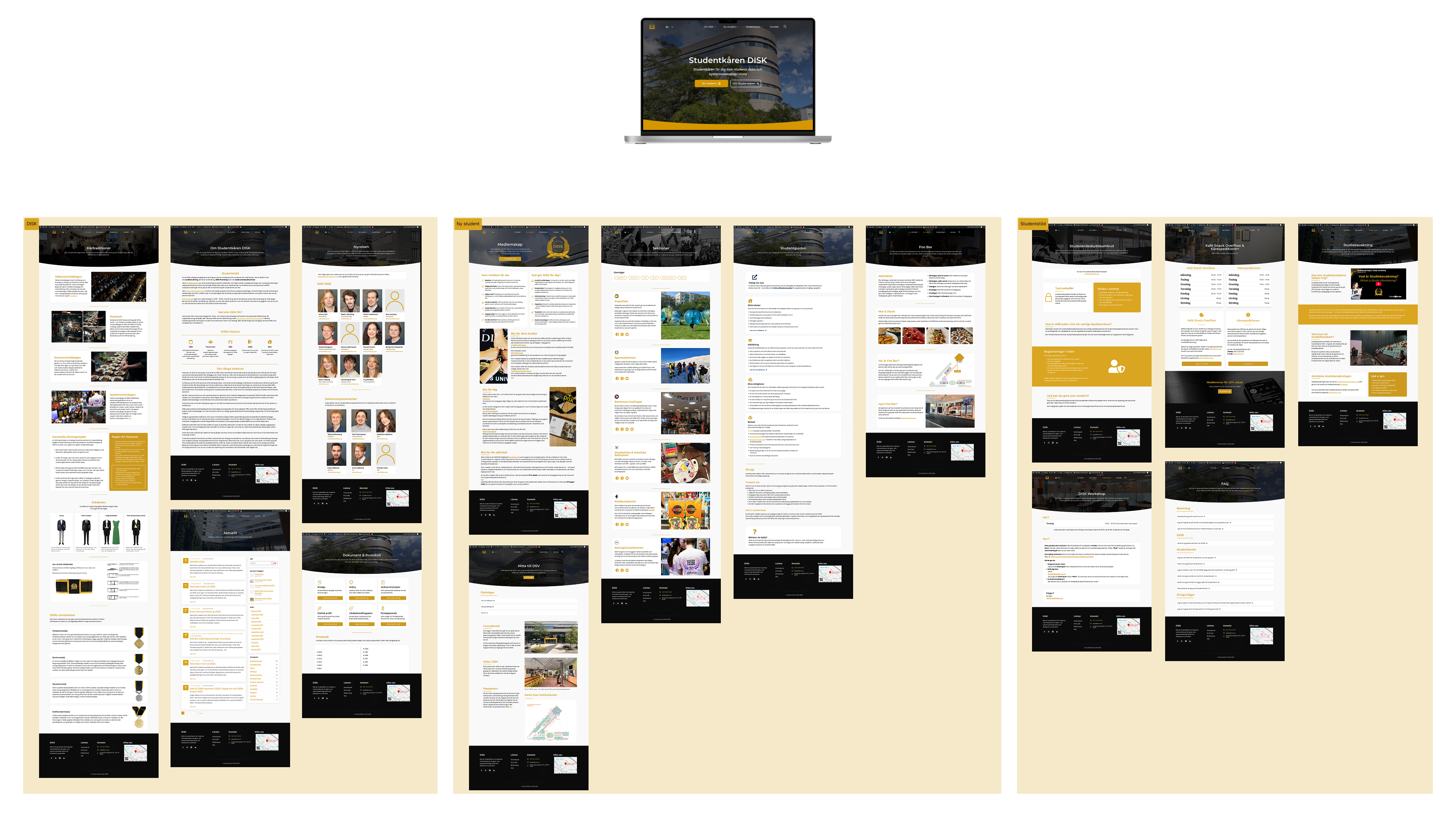 DISK studentkar page structure after redesign