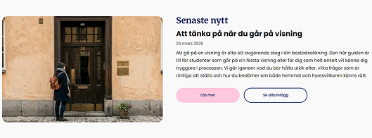 News section on the landing page