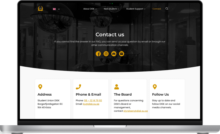DISK Contact page