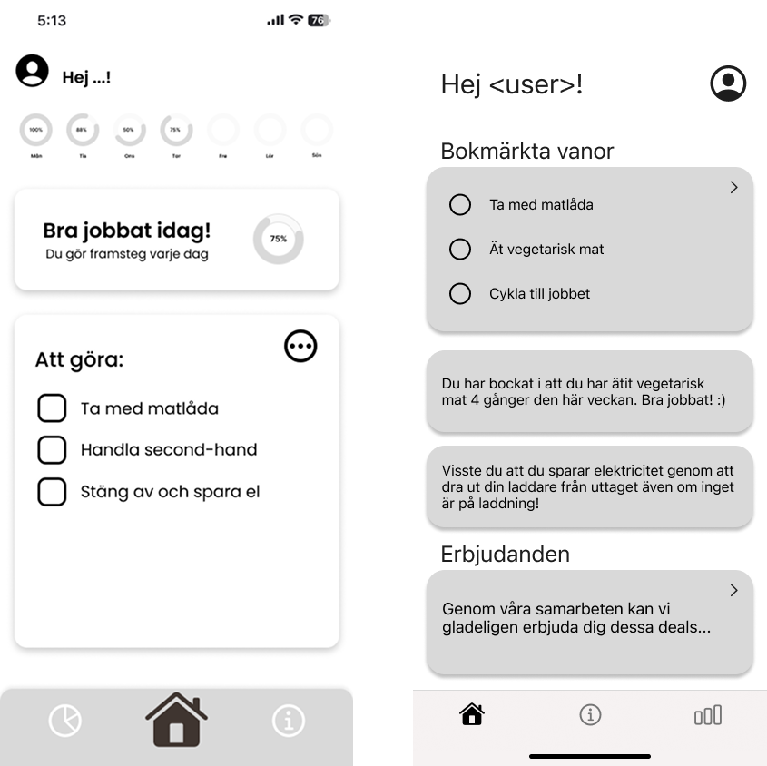 TrackMe prototype explorations